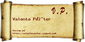 Valenta Péter névjegykártya