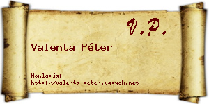 Valenta Péter névjegykártya