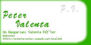 peter valenta business card